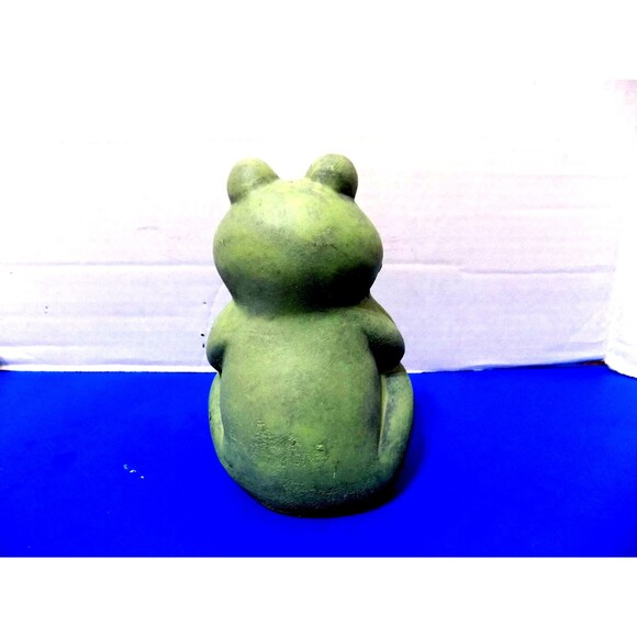 NEW Green Frog Figurine Statue Frogs Plaster - Picture 4 of 5